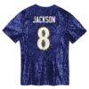 Lamar Jackson Baltimore Ravens Girls Youth Sequin V-Neck Fashion Jersey - Purple - Detail View