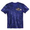Lamar Jackson Baltimore Ravens Girls Youth Sequin V-Neck Fashion Jersey - Purple - Side View