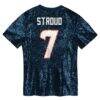 C.J. Stroud Houston Texans Girls Youth Sequin V-Neck Fashion Jersey - Navy - Detail View
