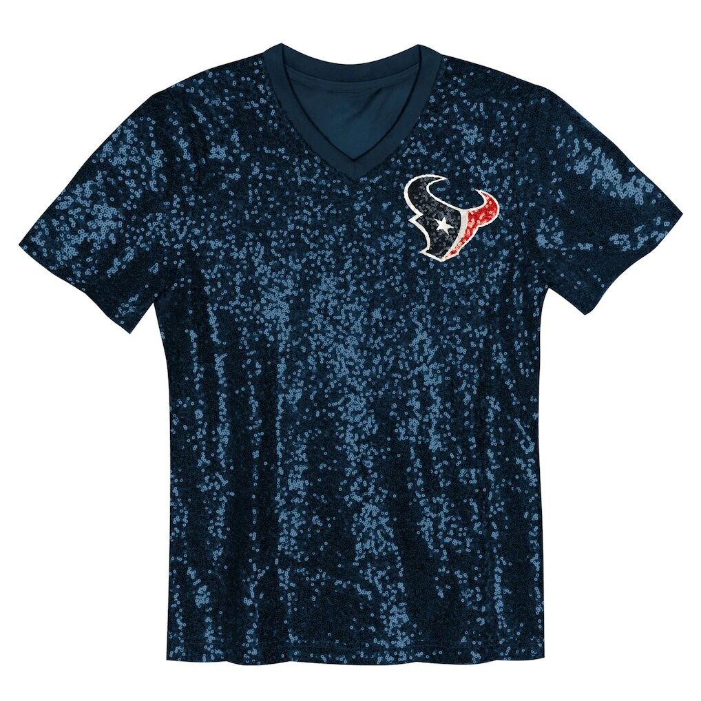C.J. Stroud Houston Texans Girls Youth Sequin V-Neck Fashion Jersey