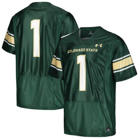 #1 Colorado State Rams Under Armour Replica Football Jersey - Green - Front View