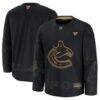 Vancouver Canucks Fashion7 2024 Military Appreciation Practice Jersey - Black - Front View