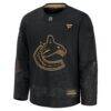Vancouver Canucks Fashion7 2024 Military Appreciation Practice Jersey - Black - Side View