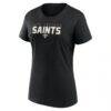 New Orleans Saints Logo Athletic Women's Lean T-Shirt - Black - Side View