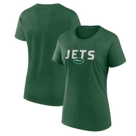 New York Jets Logo Athletic Women's Lean T-Shirt - Green - Front View