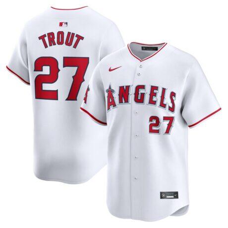 Mike Trout Los Angeles Angels Nike Youth Home Limited Player Jersey - White - Front View