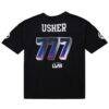 Usher Super Bowl LVIII Collection Mitchell & Ness Unisex Triple Seven Legacy Jersey T-Shirt - Black - Detail View