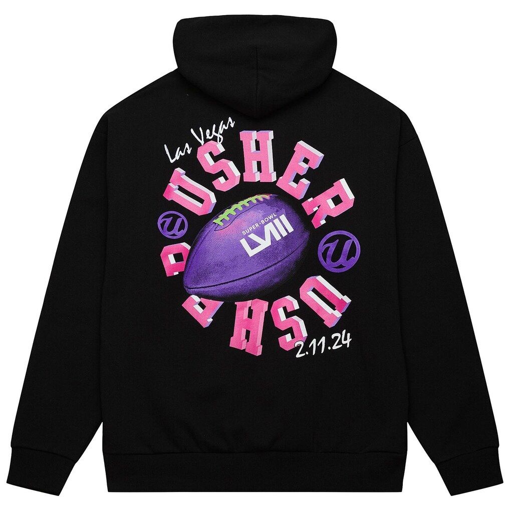 Usher Super Bowl LVIII Collection Mitchell & Ness Unisex Blacklight Legacy Pullover Hoodie