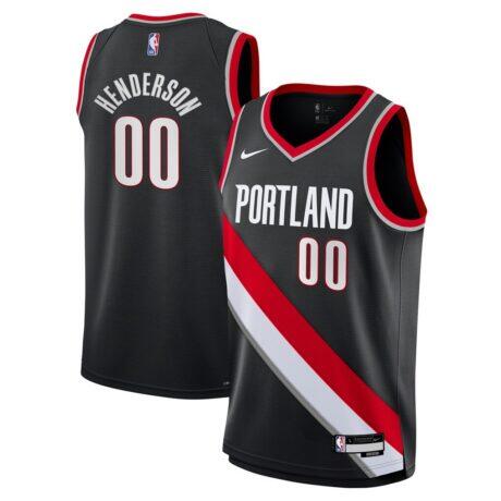 Scoot Henderson Portland Trail Blazers Nike Youth Swingman Jersey - Black - Front View
