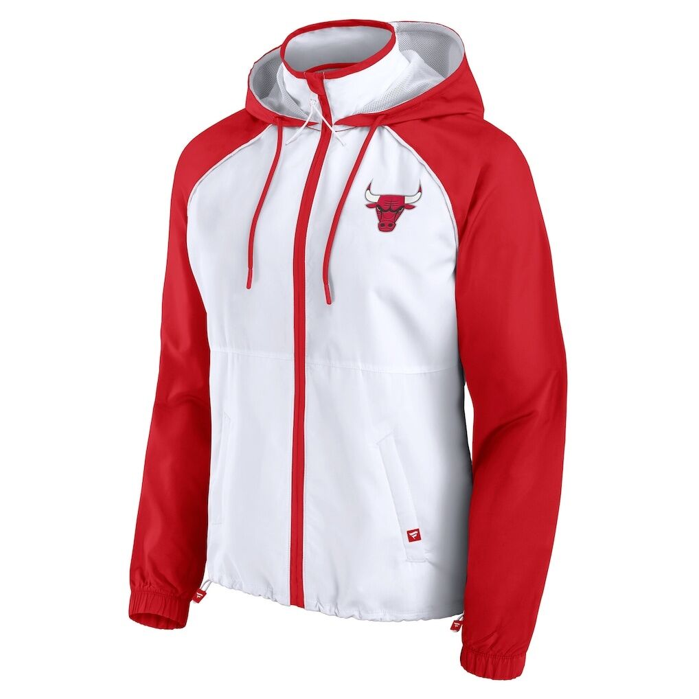 Chicago Bulls Fashion7 Women’s Anorak Raglan Full-Zip Hoodie Jacket – White/Red