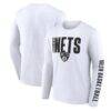Brooklyn Nets Logo Athletic Vision Long Sleeve T-Shirt - White - Front View