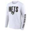 Brooklyn Nets Logo Athletic Vision Long Sleeve T-Shirt - White - Side View