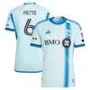 Samuel Piette CF Montreal adidas 2024 La Main Authentic Player Jersey – Light Blue - - Front View