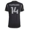 Jacob Shaffelburg Nashville SC adidas 2024 Man In Black Kit Authentic Player Jersey - Black - Detail View