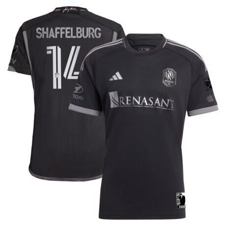 Jacob Shaffelburg Nashville SC adidas 2024 Man In Black Kit Authentic Player Jersey - Black - Front View