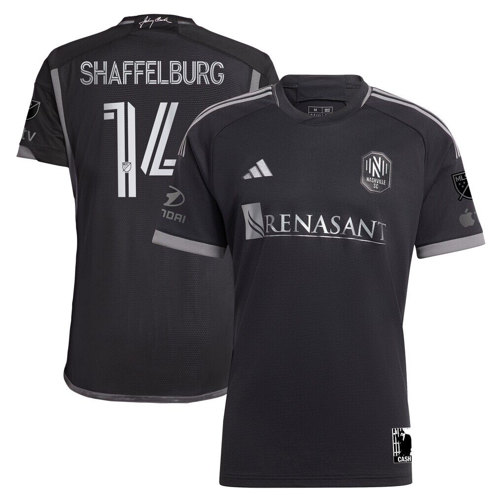 Jacob Shaffelburg Nashville SC adidas 2024 Man In Black Kit Authentic Player Jersey