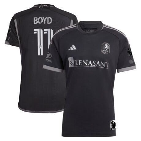 Tyler Boyd Nashville SC adidas 2024 Man In Black Kit Authentic Player Jersey - Black - Front View