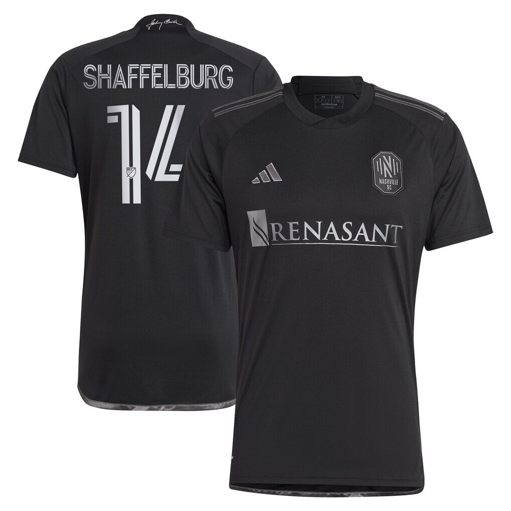 Jacob Shaffelburg Nashville SC adidas 2024 Man In Black Kit Replica Player Jersey