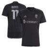 Tyler Boyd Nashville SC adidas 2024 Man In Black Kit Replica Player Jersey - Black - Front View