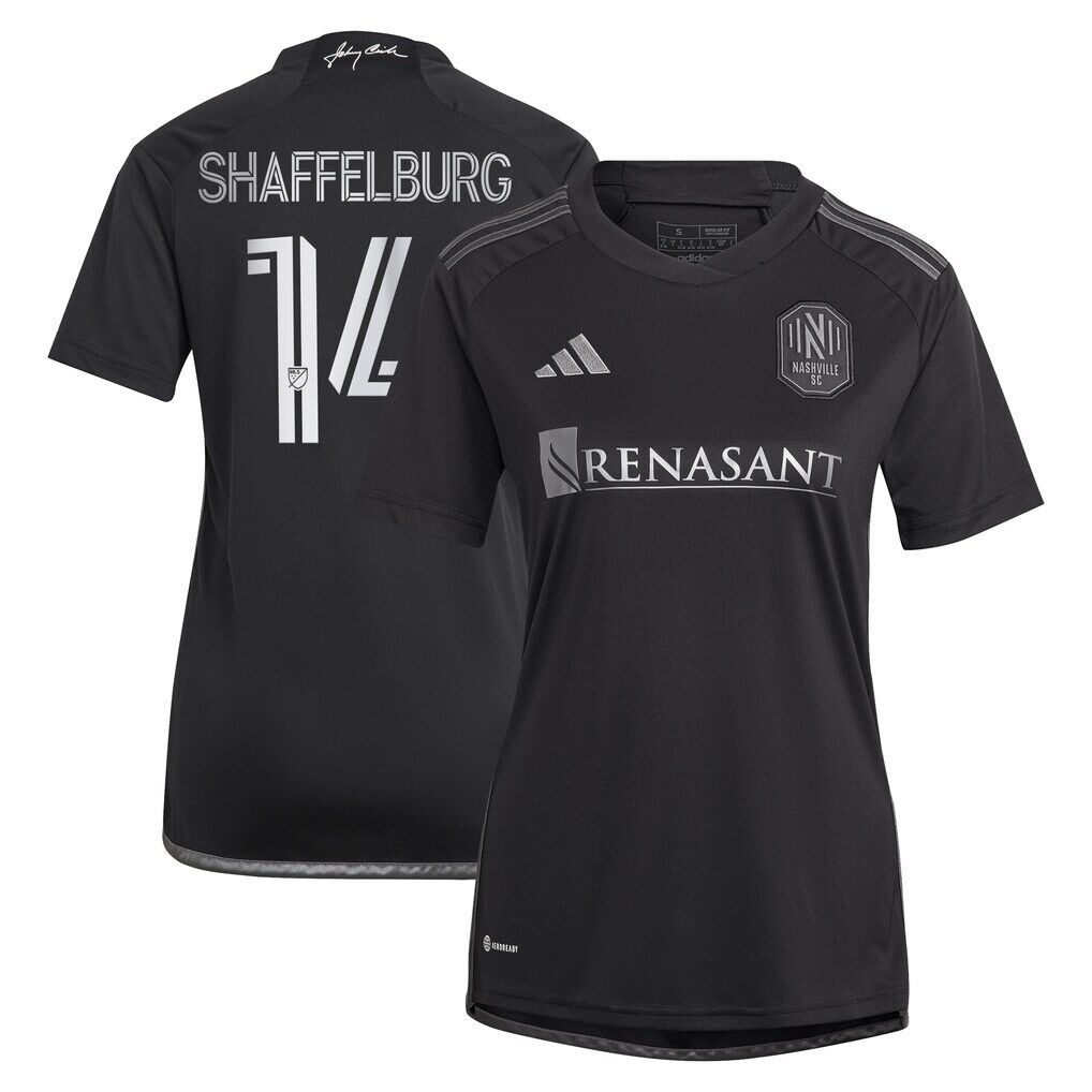 Jacob Shaffelburg Nashville SC adidas Women's 2024 Man In Black Kit Replica Player Jersey
