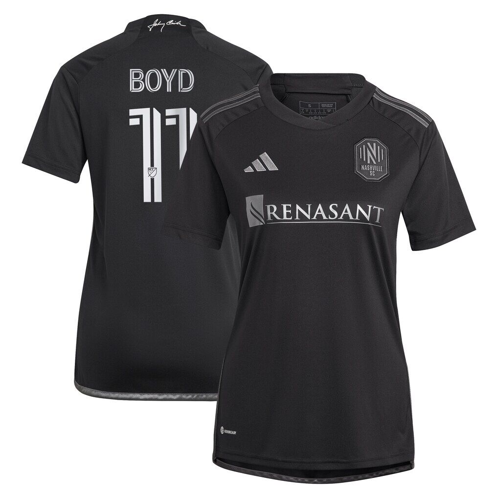 Tyler Boyd Nashville SC adidas Women's 2024 Man In Black Kit Replica Player Jersey