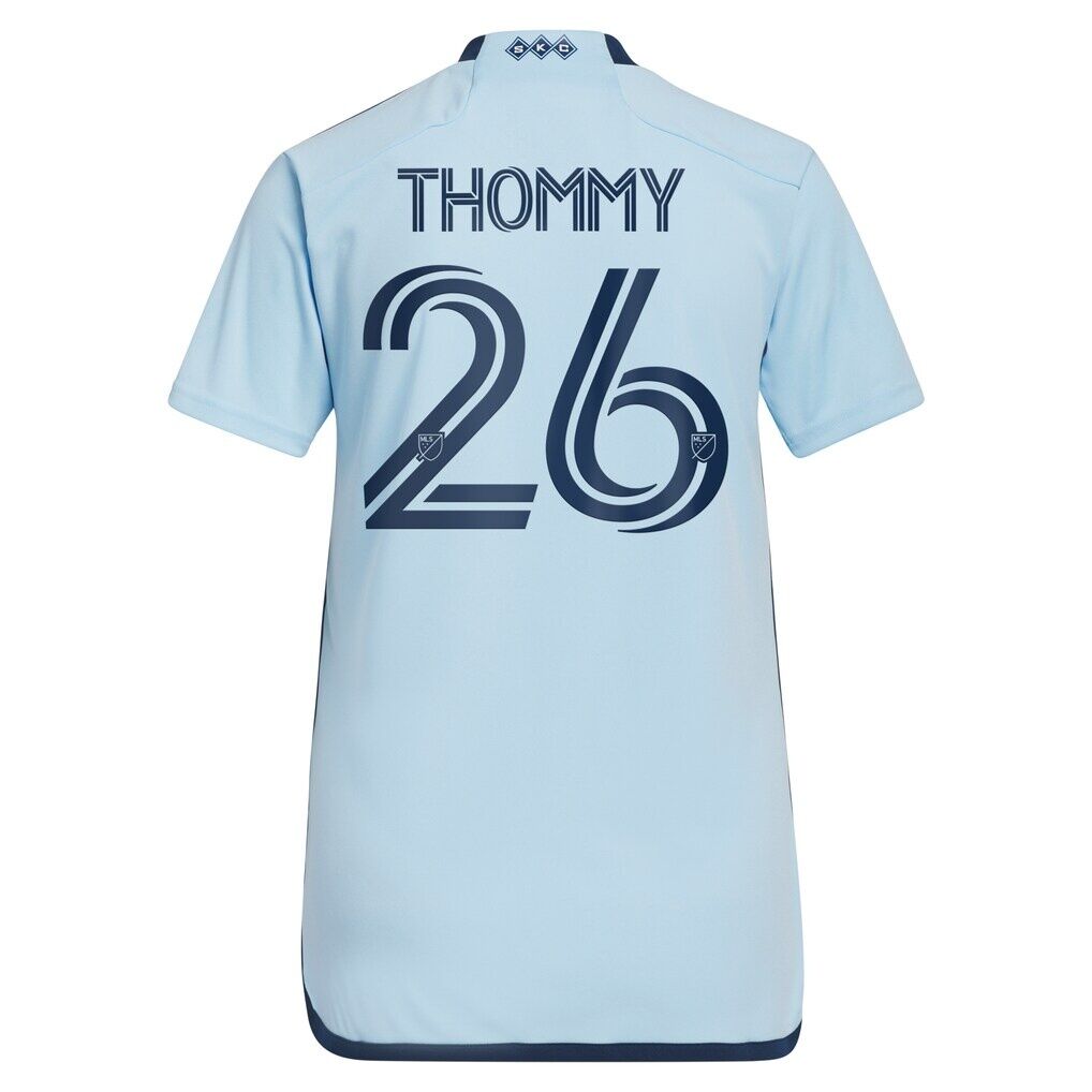 Erik Thommy Sporting Kansas City adidas Women's 2024 Hoops 4.0 Replica Player Jersey - Light Blue