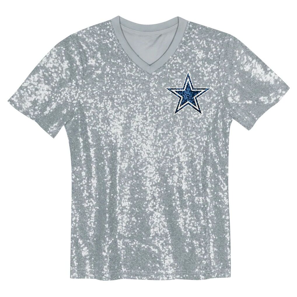 CeeDee Lamb Dallas Cowboys Girls Youth Sequin V-Neck Fashion Jersey