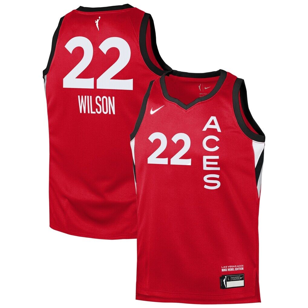 A'ja Wilson Las Vegas Aces Nike Youth Rebel Edition Player Jersey