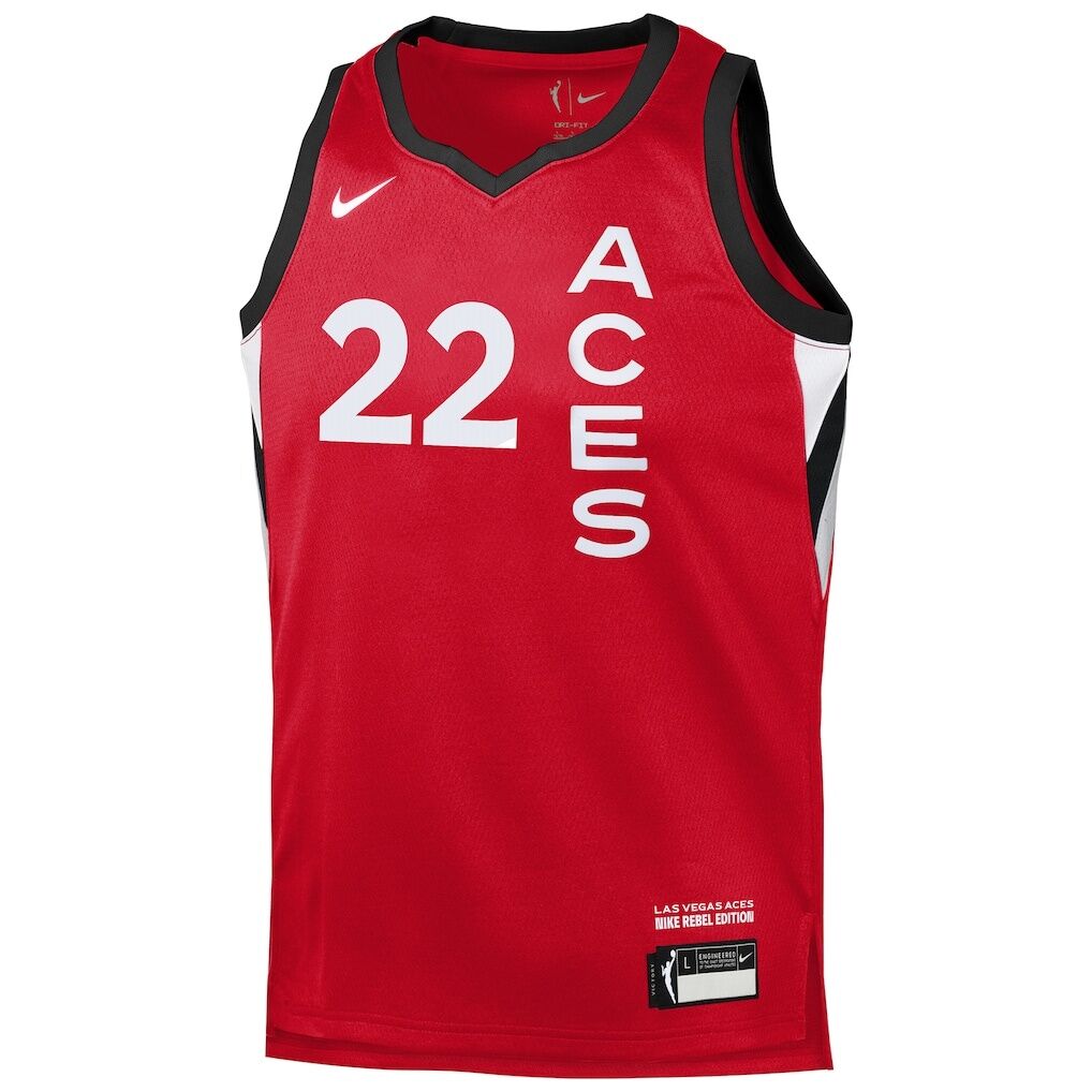 A'ja Wilson Las Vegas Aces Nike Youth Rebel Edition Player Jersey