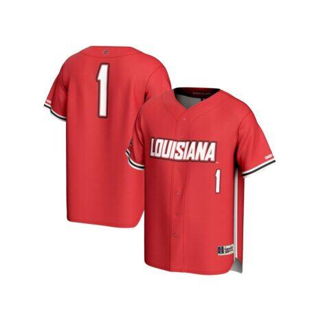 #1 Louisiana Ragin' Cajuns GameDay Greats Youth Lightweight Baseball Fashion Jersey - Cardinal - Front View