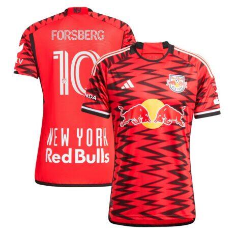 Emil Forsberg New York Red Bulls adidas 2024 Legacy Authentic Player Jersey - Red - Front View