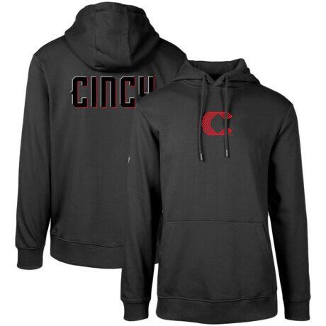 Cincinnati Reds Levelwear City Connect Podium Core 2.0 Pullover Hoodie - Black - Front View