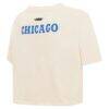 Chicago Bulls Pro Standard Women's Retro Striper SJ Cropped Boxy T-Shirt - Cream - Detail View