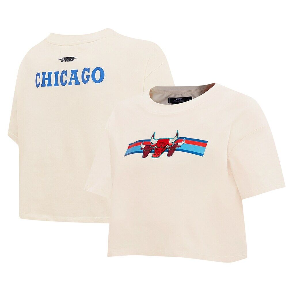 Chicago Bulls Pro Standard Women’s Retro Striper SJ Cropped Boxy T-Shirt