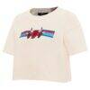 Chicago Bulls Pro Standard Women's Retro Striper SJ Cropped Boxy T-Shirt - Cream - Side View