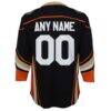 Anaheim Ducks Youth Home Replica Custom Jersey - Black - Detail View
