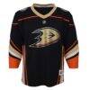 Anaheim Ducks Youth Home Replica Custom Jersey - Black - Front View
