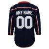 Columbus Blue Jackets Youth Home Replica Custom Jersey - Navy - Detail View