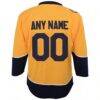 Nashville Predators Youth Home Replica Custom Jersey - Gold - Detail View