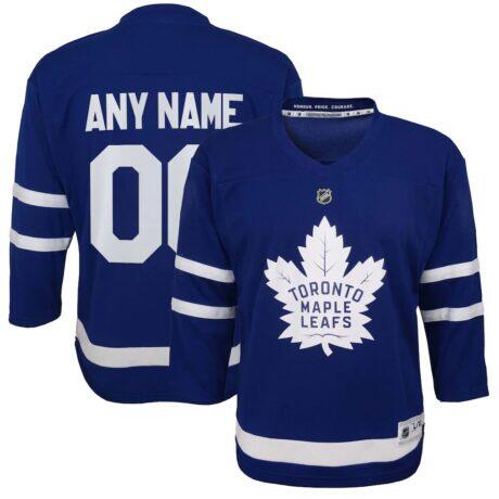 Toronto Maple Leafs Youth Home Replica Custom Jersey - Blue - Front View