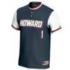 #1 Howard Bison GameDay Greats Youth Lightweight Softball Jersey - Navy - Side View
