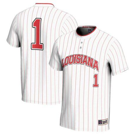 #1 Louisiana Ragin' Cajuns GameDay Greats Youth Lightweight Softball Jersey - White - Front View