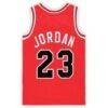 Michael Jordan Chicago Bulls Mitchell & Ness Preschool Hardwood Classics 1984/85 Authentic Swingman Jersey - Red - Detail View
