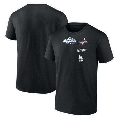 Los Angeles Dodgers Graffiti Logo T-Shirt - Black - Front View
