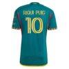 Riqui Puig LA Galaxy adidas 2024 LA Kit Authentic Player Jersey - Green - Detail View