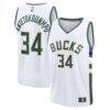Giannis Antetokounmpo Milwaukee Bucks Fashion7 Fast Break Replica Player Jersey - White - Front View