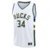 Giannis Antetokounmpo Milwaukee Bucks Fashion7 Fast Break Replica Player Jersey - White - Side View