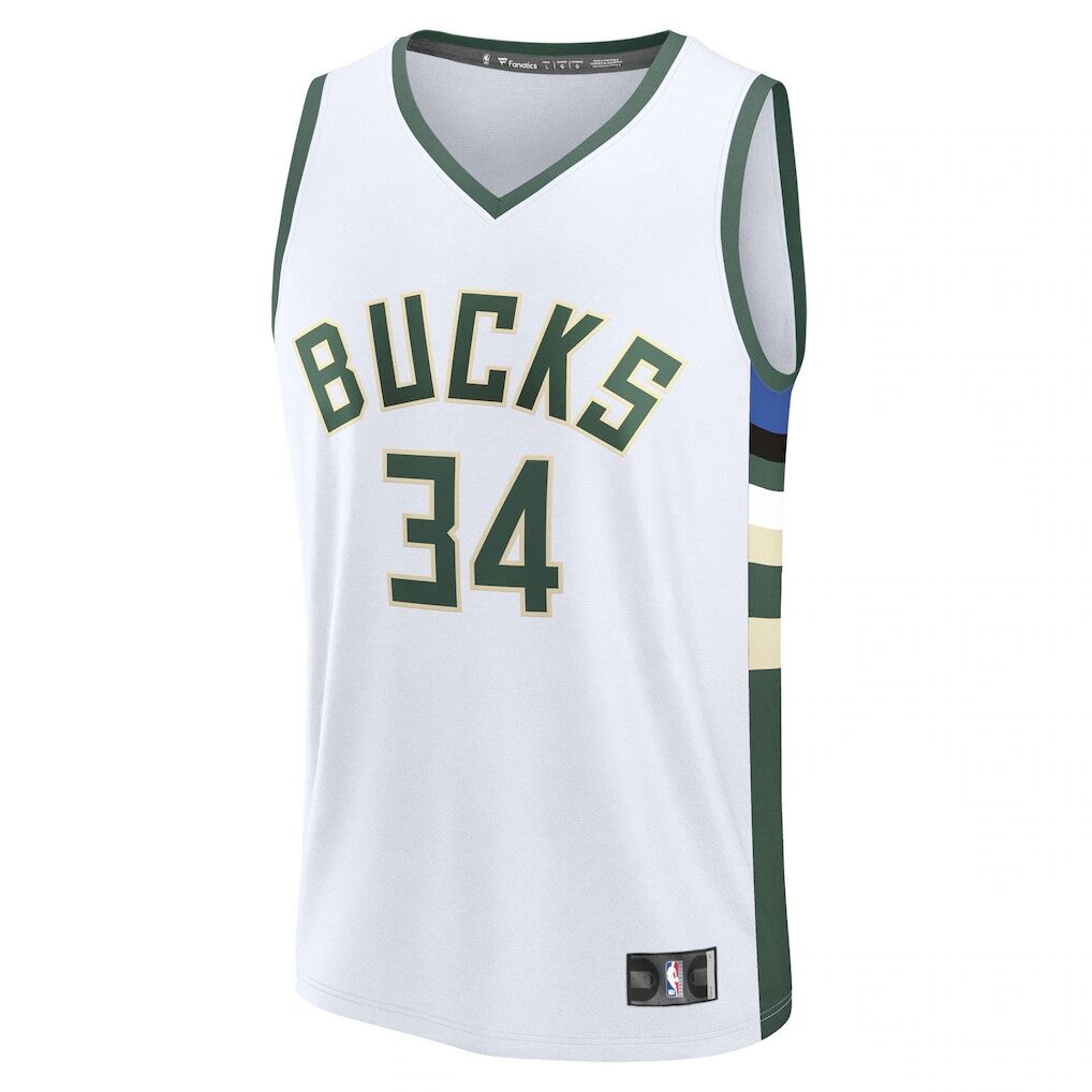 Giannis Antetokounmpo Milwaukee Bucks Fashion7 Fast Break Replica Player Jersey - Association Edition