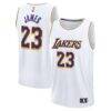 LeBron James Los Angeles Lakers Fashion7 Fast Break Replica Player Jersey - White - Front View
