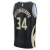 Giannis Antetokounmpo Milwaukee Bucks Fashion7 Youth Fast Break Replica Player Jersey - Black - Detail View